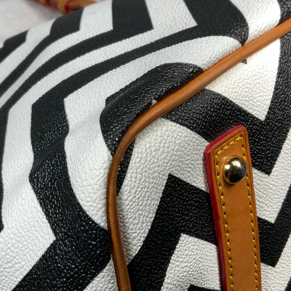 Dooney & Bourke Large Black and White Chevron Tote - Picture 13 of 16